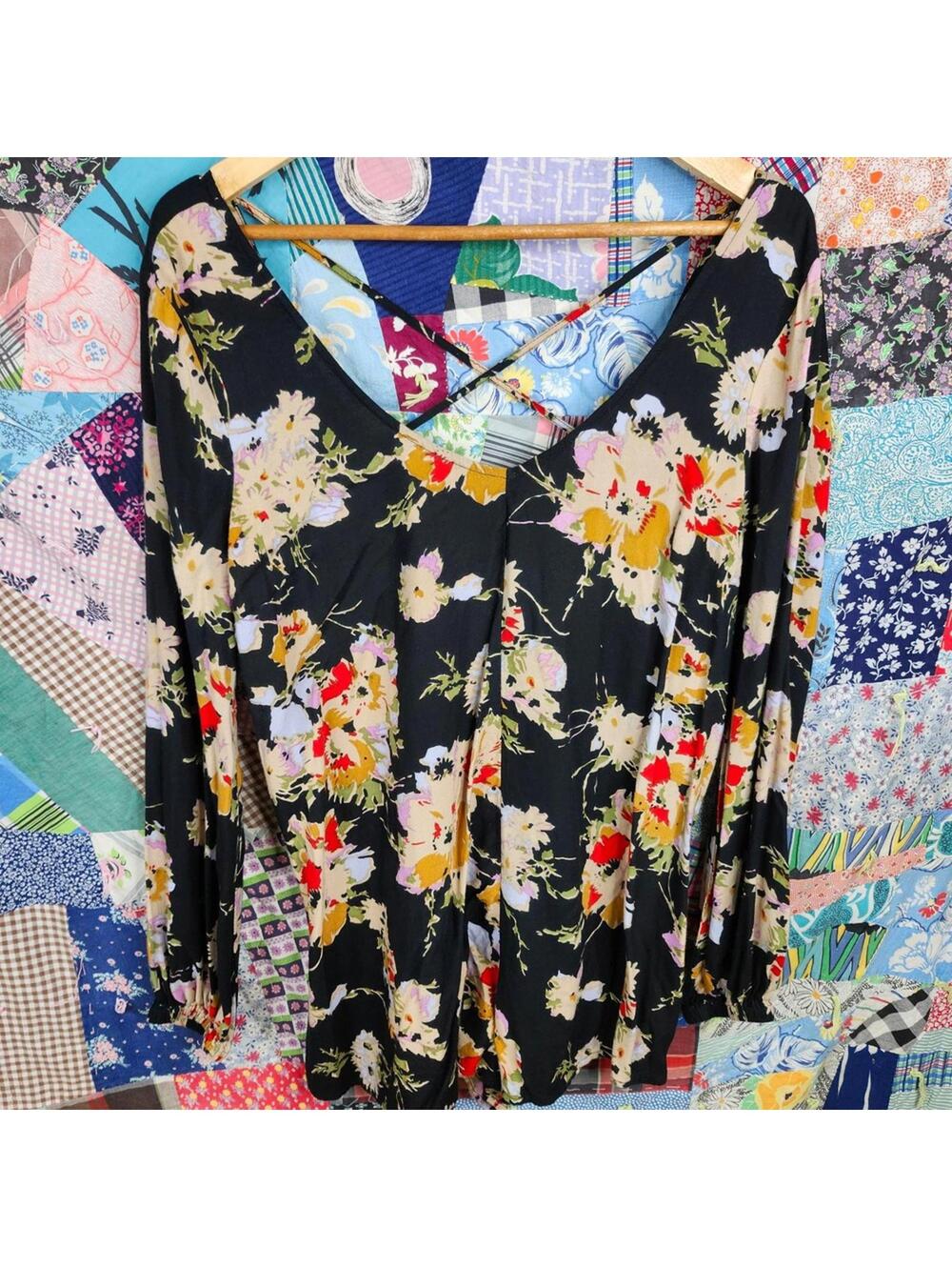 Floral Print Long Sleeve Blouse Billabong Medium